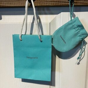 Tiffany & Co. Blue Shopping Bag and Drawstring Pouch